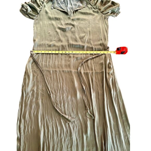 Zadig & Voltaire Ray Satin Maxi Dress Sage Green - Parisian Glamour Size M - Picture 11 of 15